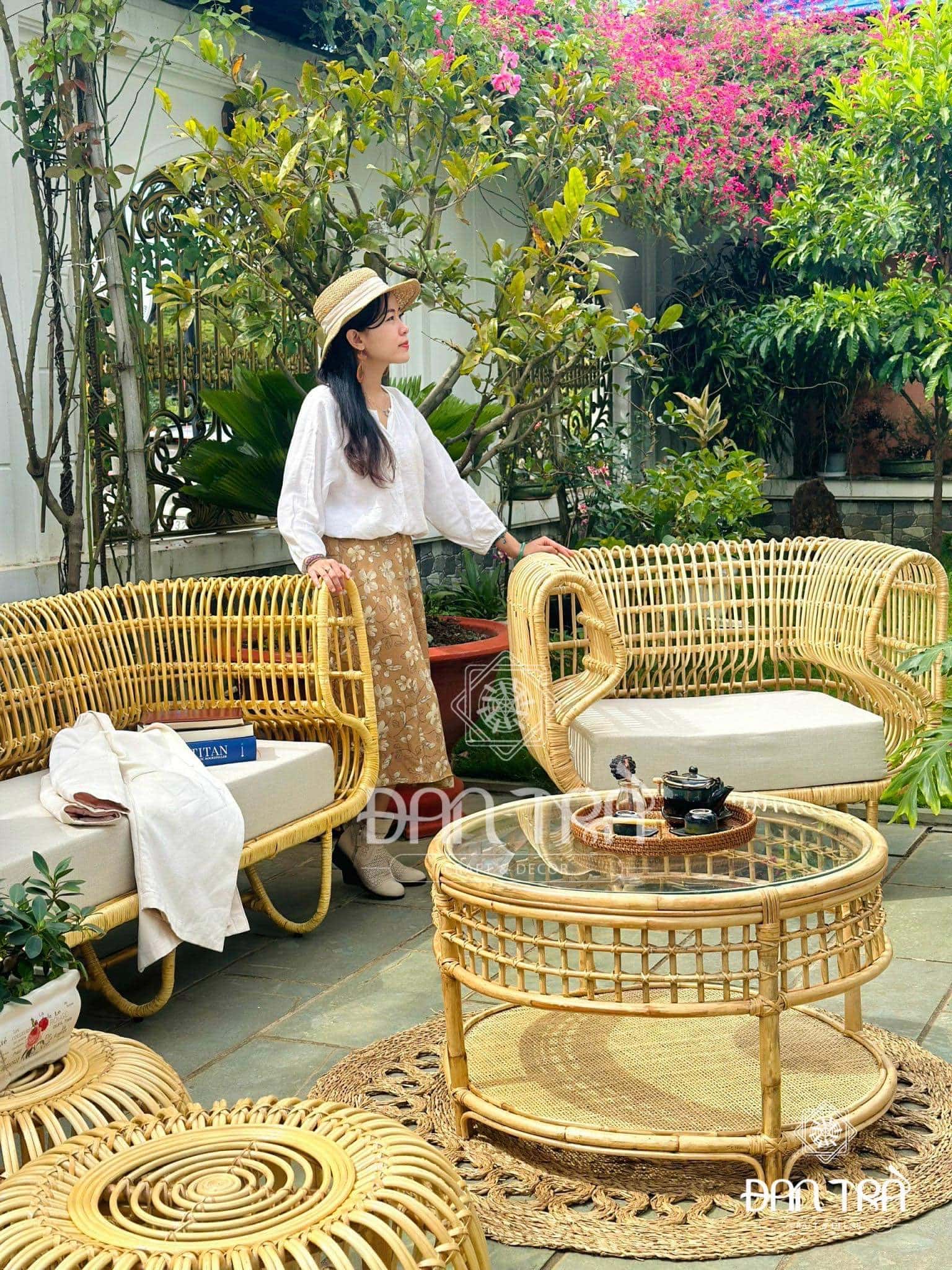 Ghế Mây Đơn Nest Dáng Vuông Cao Cấp - Ghế Mây Thư Giãn-Ghế Mây Decor Phòng-Nội Thất Mây Tre Đan