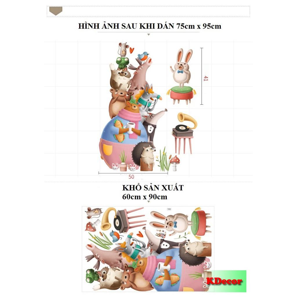 Decal dán tường muôn thú tụ hội