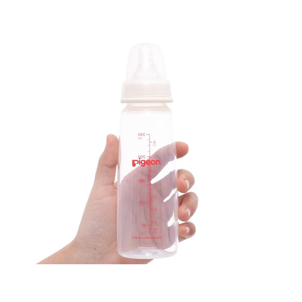 Bình sữa cho bé Pigeon vuông 240ml - Hàng Chính Hãng