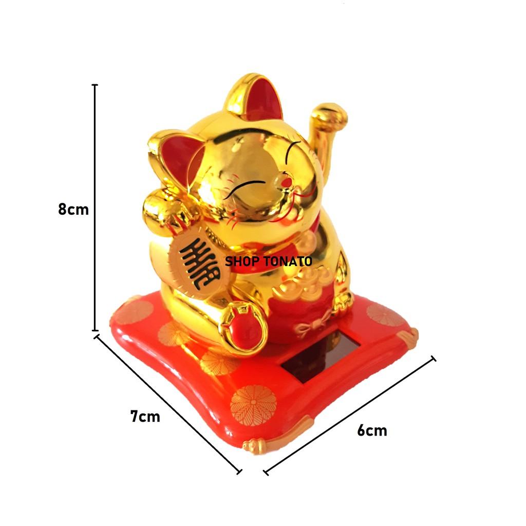 MÈO THẦN TÀI, MÈO MAY MẮN MANEKI NEKO 23001,23002,23003 SỬ DỤNG NĂNG LƯỢNG MẶT TRỜI CAO 8CM,10CM,16CM