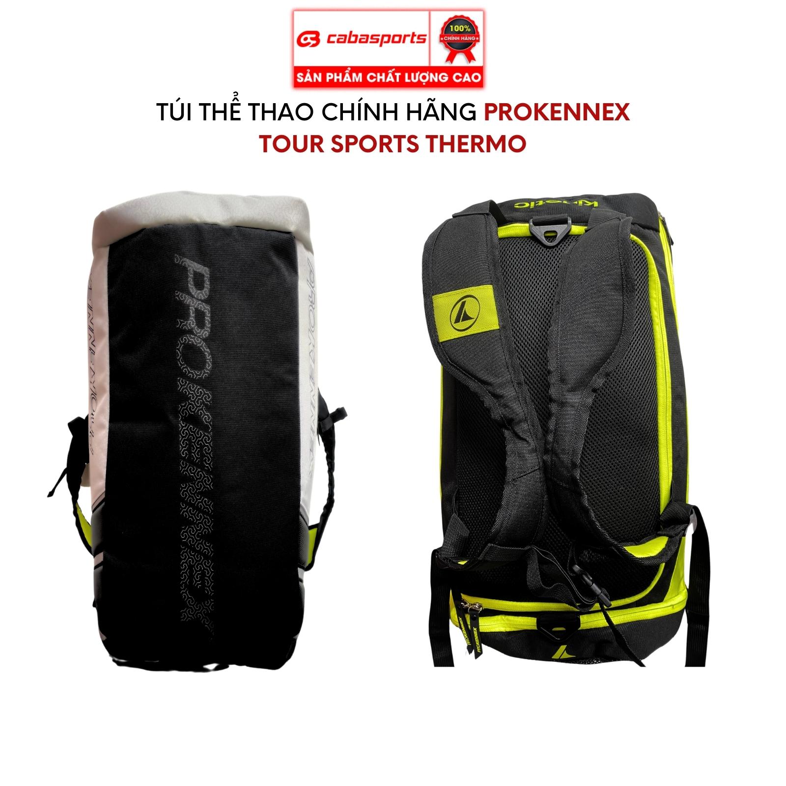 Túi đựng vợt cầu lông tennis Prokennex Tour Sports Thermo cao cấp chính hãng, túi đựng phụ kiện thể thao siêu rộng rãi