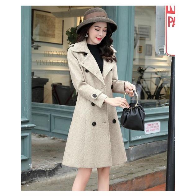 ÁO KHOÁC DẠ CỔ VEST KÈM BELT CAO CẤP