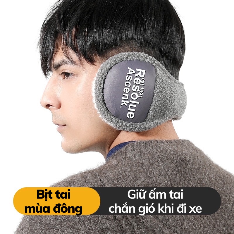 Bịt tai giữ ấm mùa đông len lông cừu cao cấp Golovejoy DEZ34