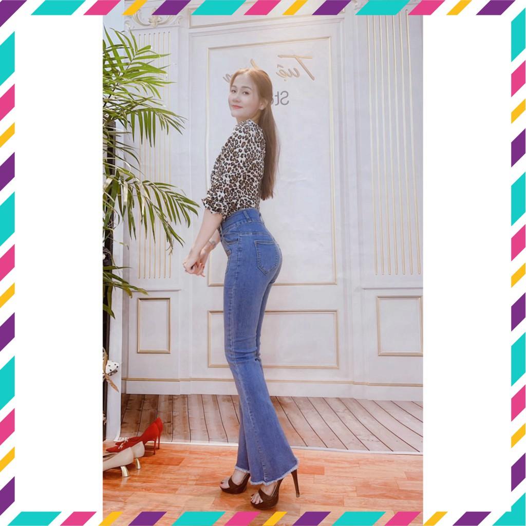 Quần jean lưng cao ống đứng loe form vnxk . quần jeans ong loe lưng siêu cao có size đại , bigsize