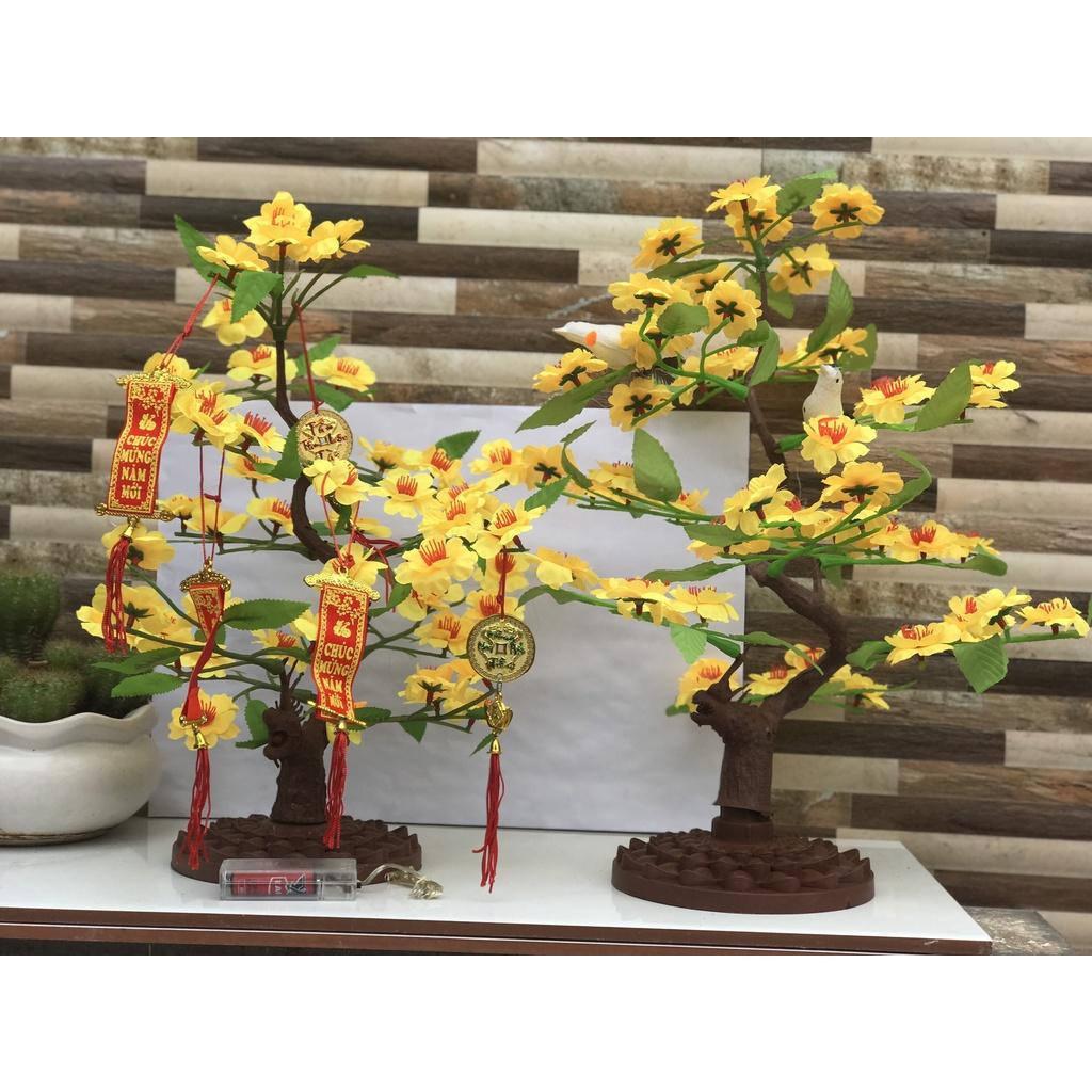 CÂY MAI ĐÀO GIẢ ĐỂ BÀN CỰC XINH - CAO 32CM