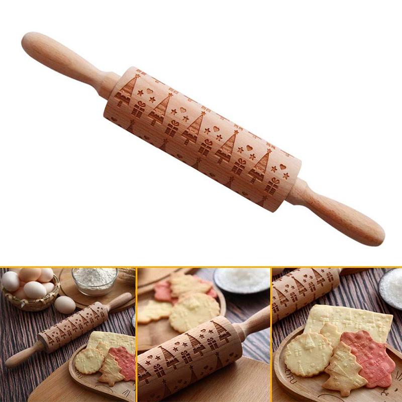 Khuôn Dập Nổi Bằng Gỗ Họa Tiết Giáng Sinh Dùng Trang Trí Bánh