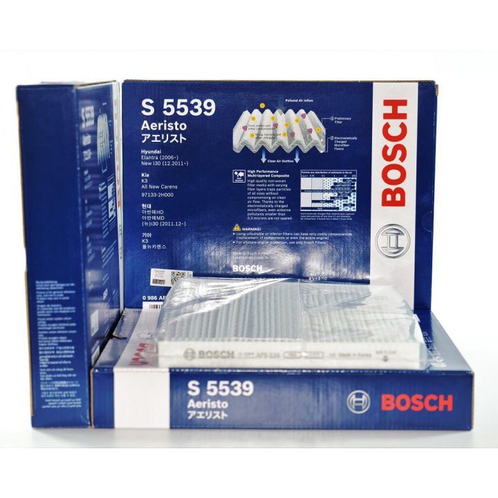 Lọc Gió Điều Hòa BOSCH Mã SP: S5539 Dành cho Xe Hyundai Accent, Elantra, i20. - KIA Carens, Cerato, K3..