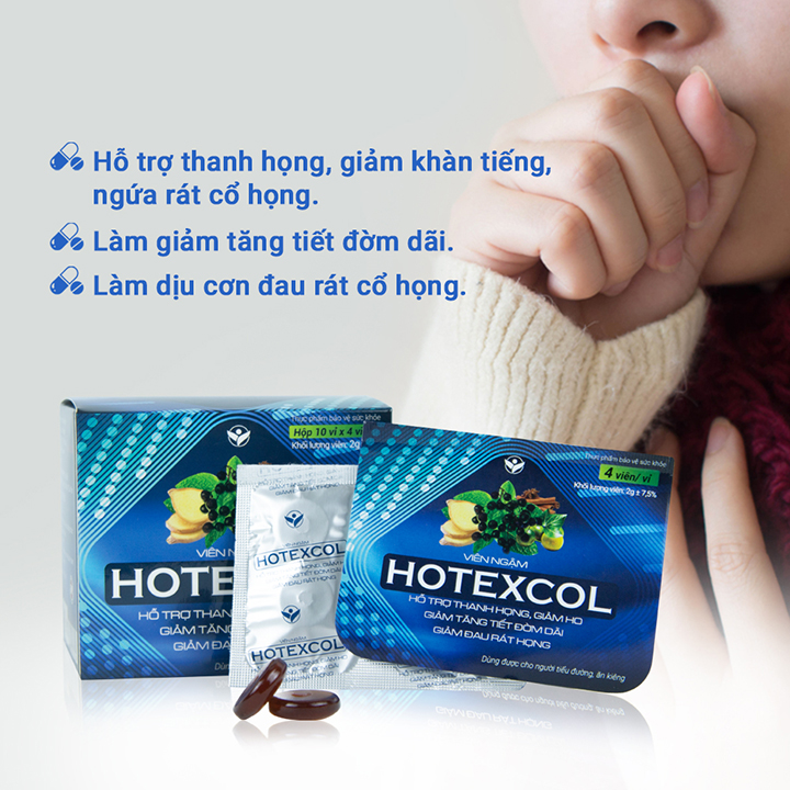 Combo 3 Viên Ngậm Thanh Họng Hotexcol Giúp Giảm Ho - Dịu Thanh Quản - Giảm Đau Rát Do Ho Hộp 10 vỉ x 4 viên