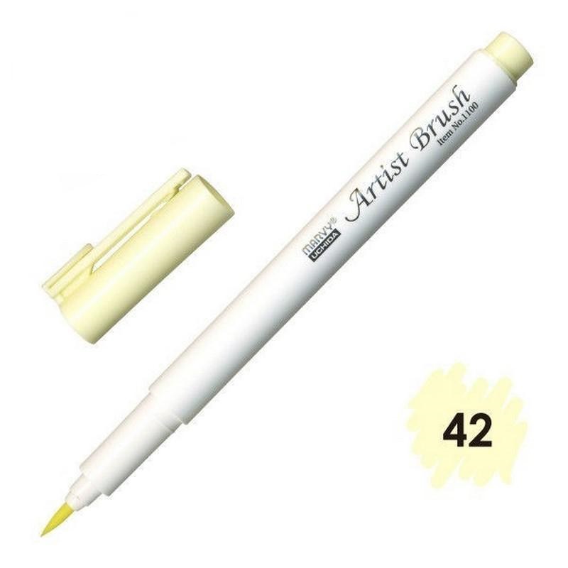 Bút lông đầu cọ viết calligraphy Marvy Artist Brush 1100 - Cream Yellow (42)