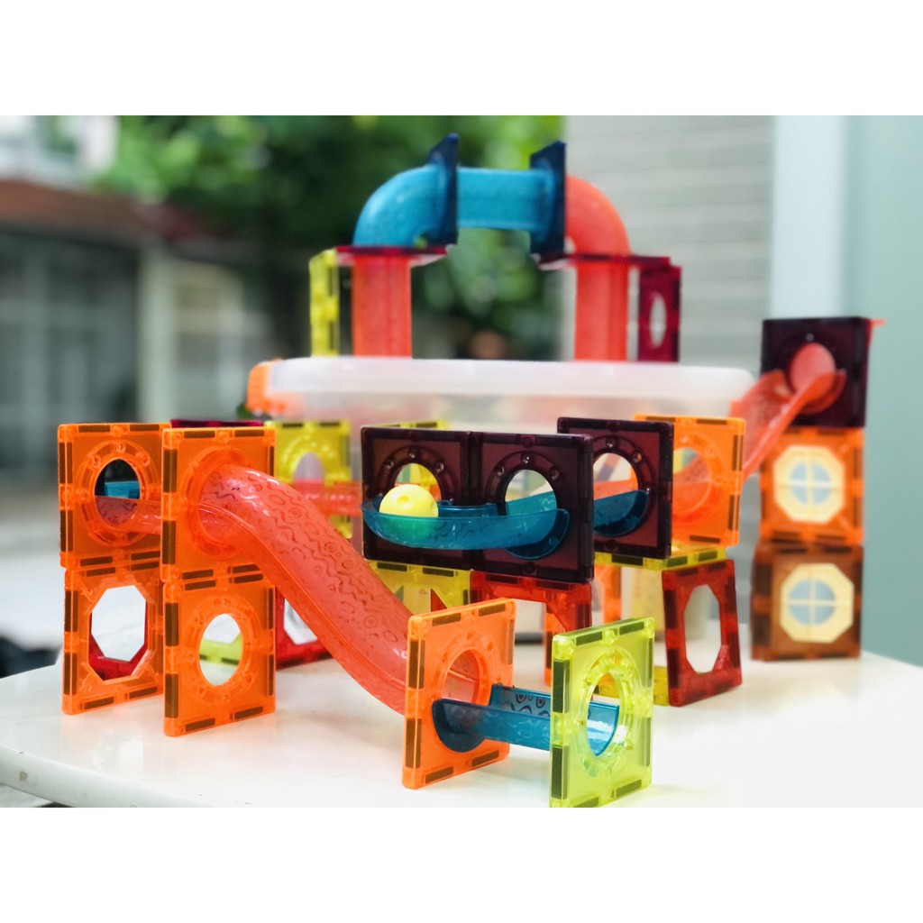 Đồ chơi ghép hình, lắp ráp, Magnetic building tiles,120 chi tiết