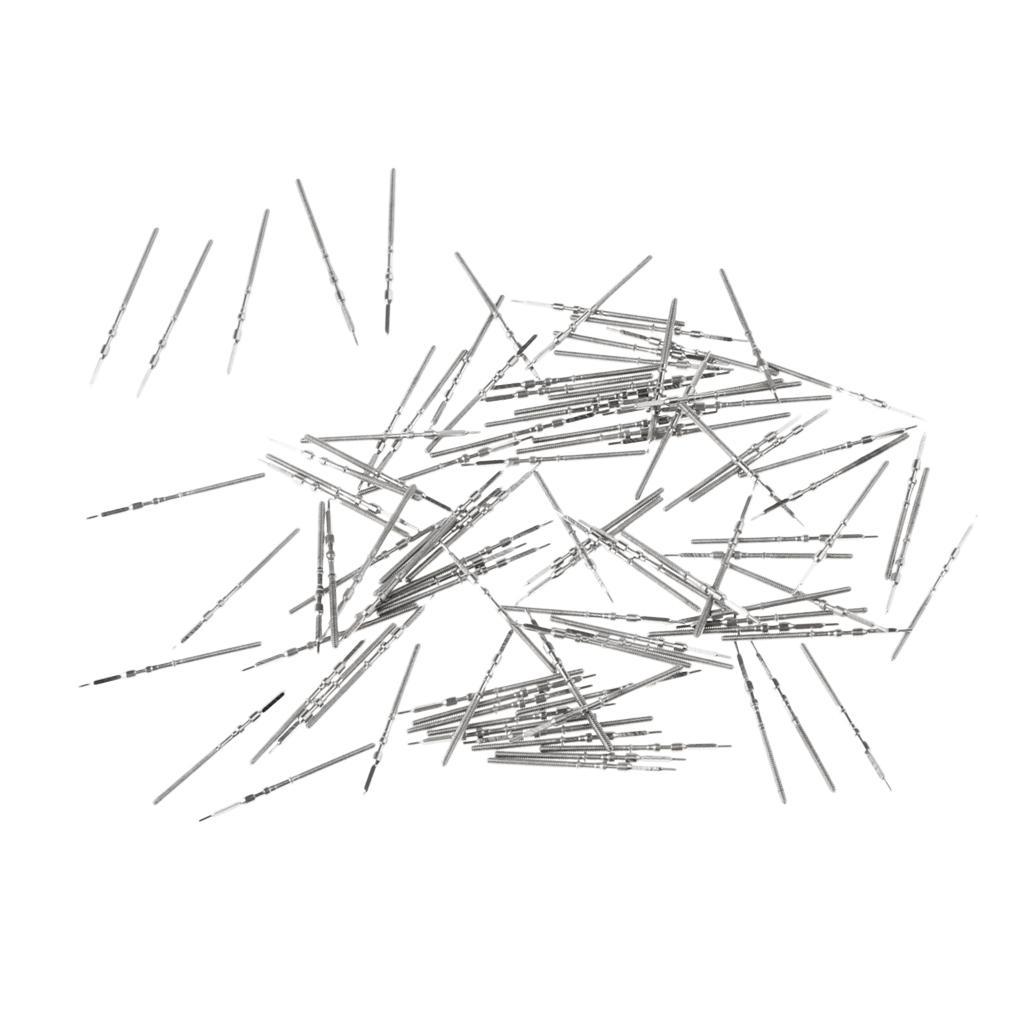 2-7pack 100 Pieces Set Silver Watch Winding Stem for Automatic Movements Tools