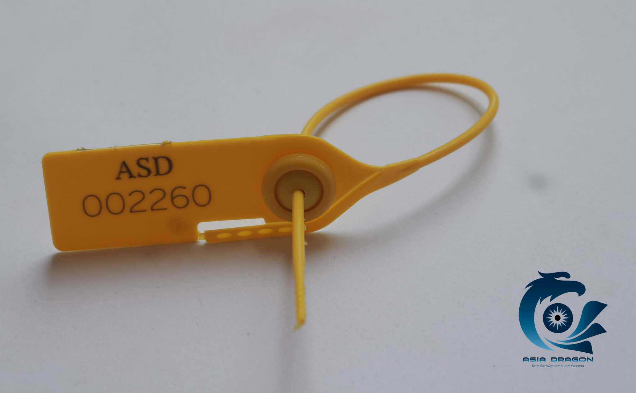 ASD016YL : Combo 300 chiếc dây / seal niêm phong tag quần áo, xe tải, cửa kho, xe...dài 23cm in sẵn số seri.