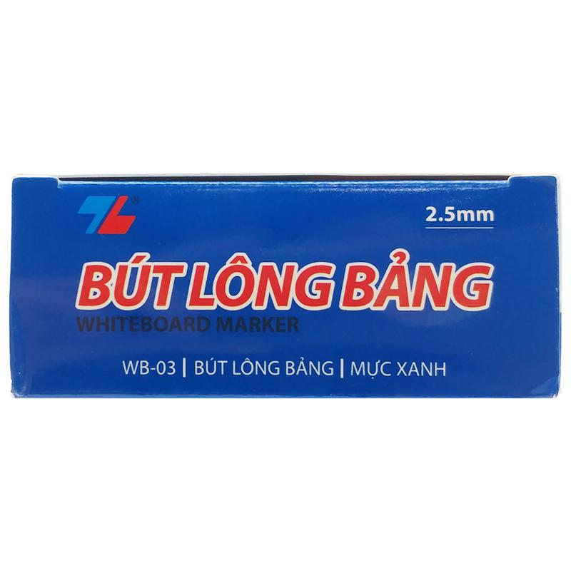 Hộp 10 Bút Lông Bảng 2.5 mm - Thiên Long WB-03 - Mực Xanh