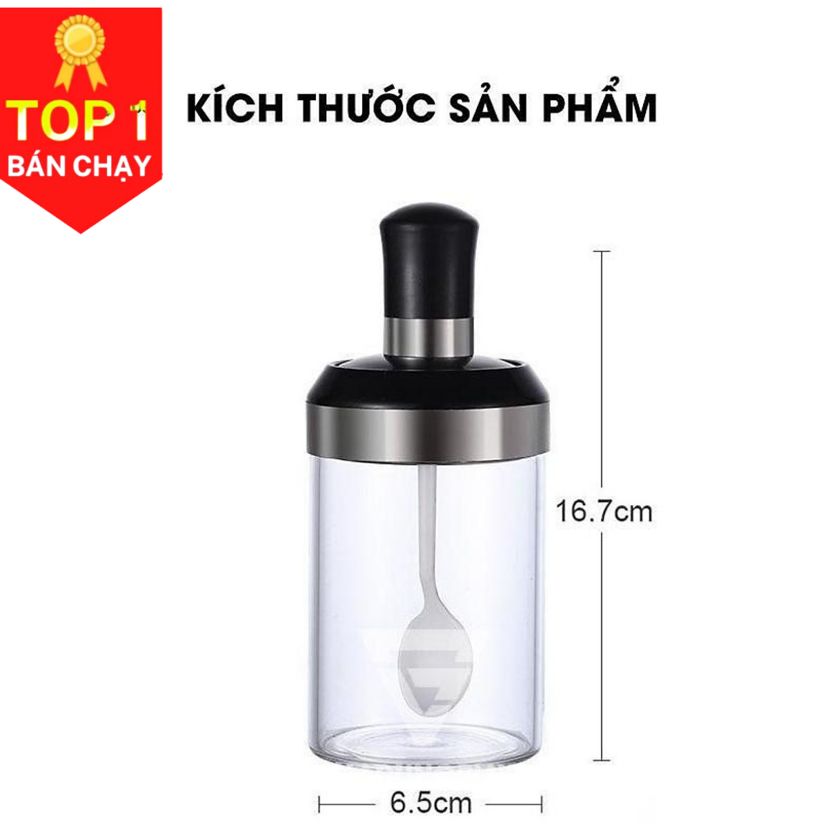 Lọ đựng gia vị, nước chấm, dầu ăn bằng thủy tinh trong suốt cao cấp - Lọ đựng gia vị đa năng thiế kế hiện đại kèm muỗng tiện lợi - Hàng chính hãng D Danido