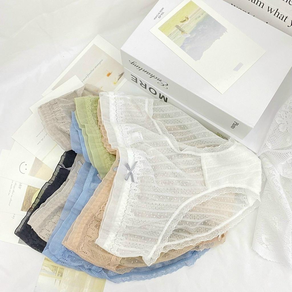 Combo 5 Quần lót nữ ren cao cấp chất liệu cotton ren lưới sọc kháng khuẩn thoáng mát siêu tôn dáng - Tada 2316
