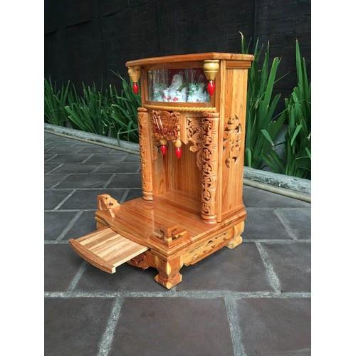 Bàn thờ thần tài ông địa hộp đèn 42 X 68CM, bàn thờ gỗ  bàn thờ ông địa