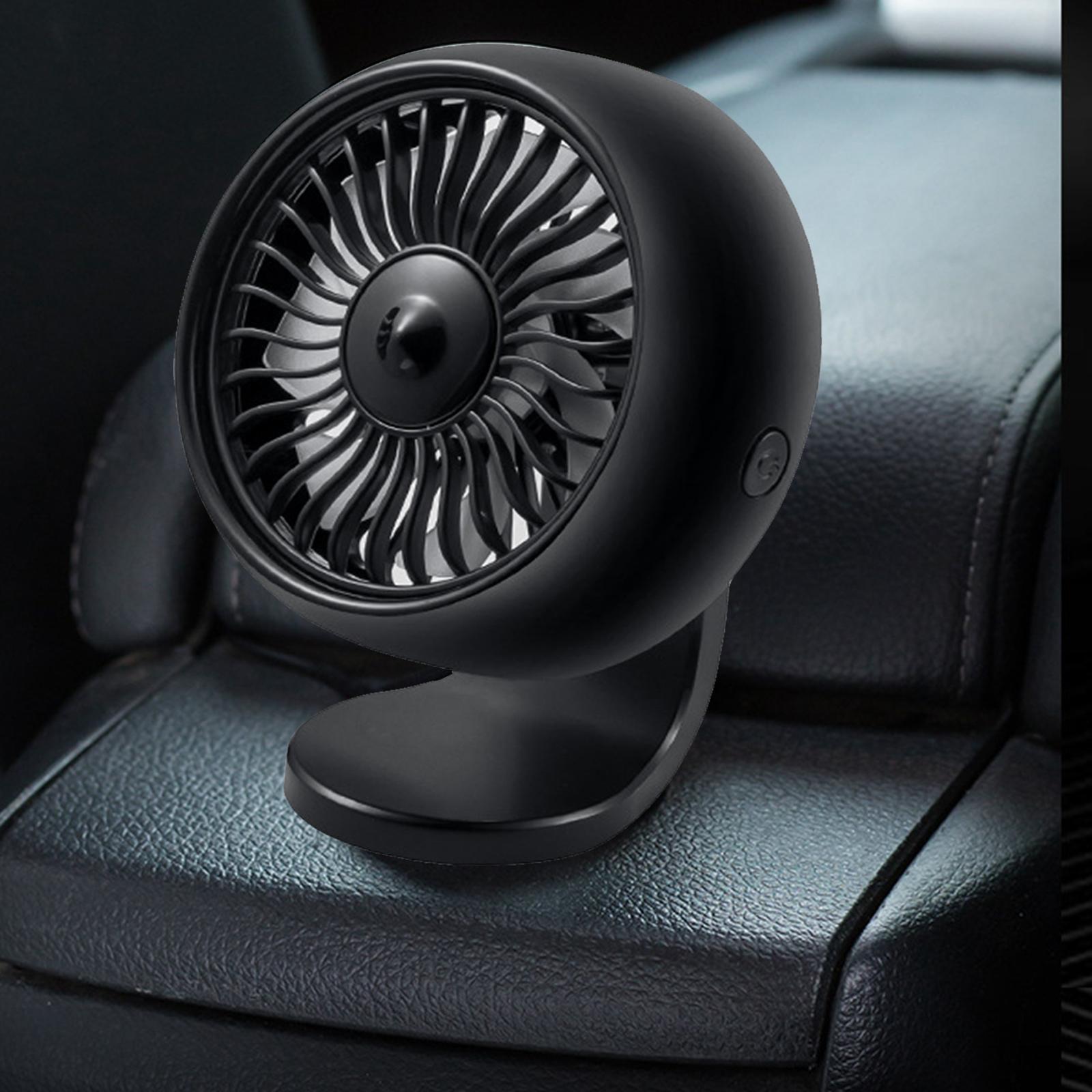 Car Fan, Air Vent Mount USB Fan with Colorful Light Universal Cooling Fan Fit for SUV
