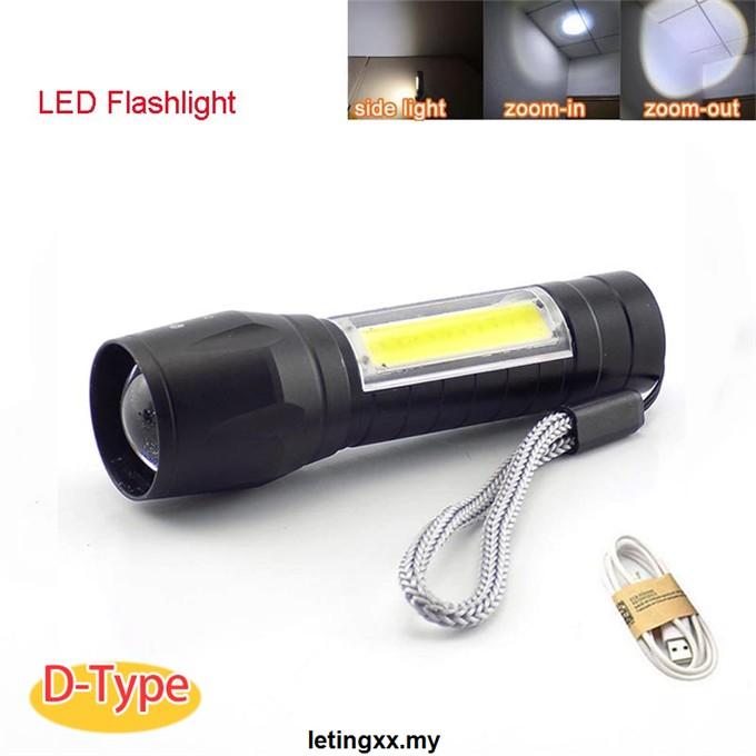 Đèn Pin 2 Bóng Led Cob Q5 Sạc Usb Tiện Dụng Khi Đi Cắm Trại