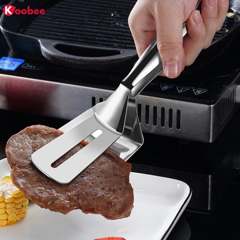 Kẹp lật thức ăn - Kẹp gắp thức ăn, đồ chiên rán đa năng Inox không rỉ dày dặn bền đẹp KooBee