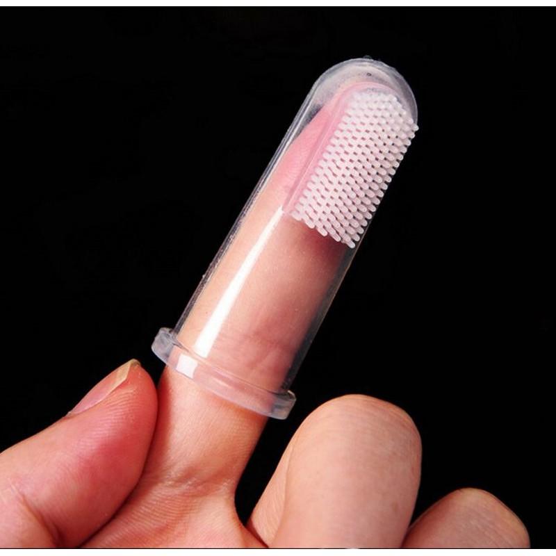 Rơ lưỡi xỏ ngón silicon - Bàn Chải Xỏ Ngón - Tưa Lưỡi Vệ Sinh Miệng