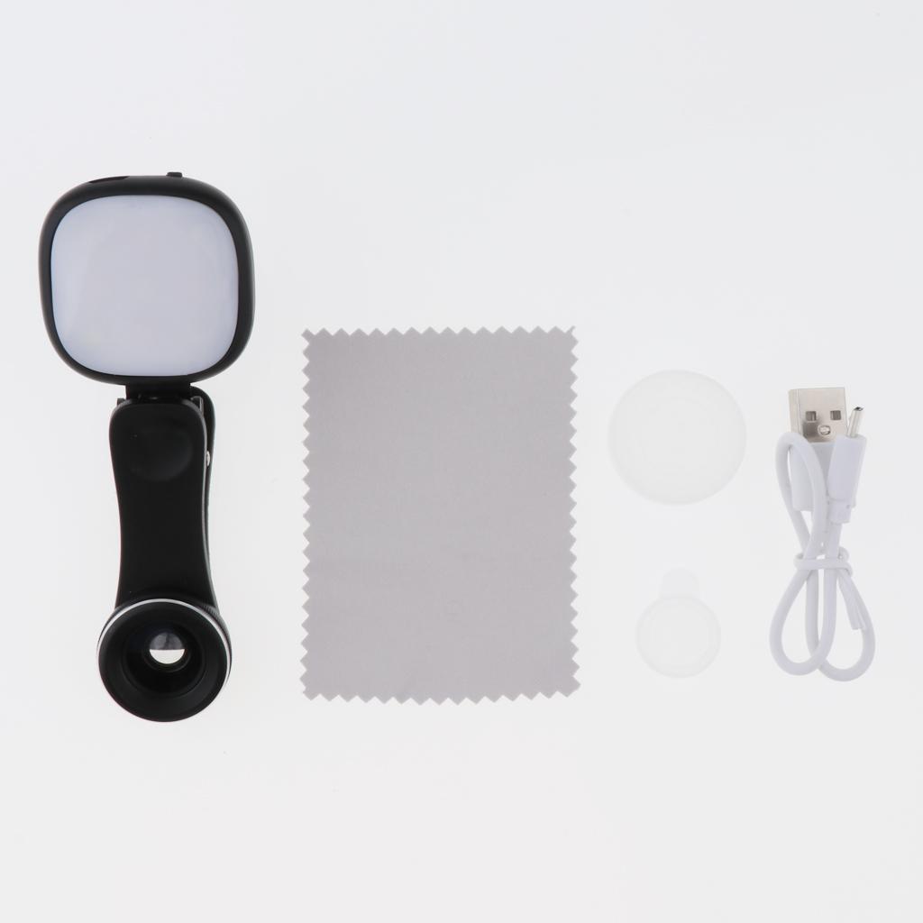Selfie Ring Light Fill Light Rechargeable LED Light with Mobile Lens Kit for Smartphone