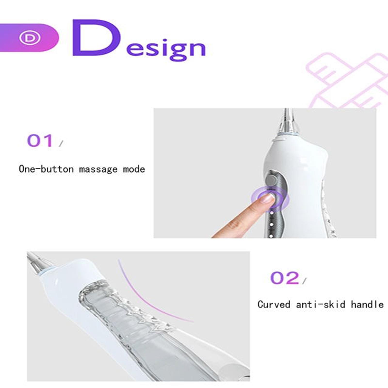 Máy Tăm Nước Làm Sạch Răng Không Dây 3 Chế Độ 220Ml 4 Đầu Phun Tia Có Thể Thay Thế