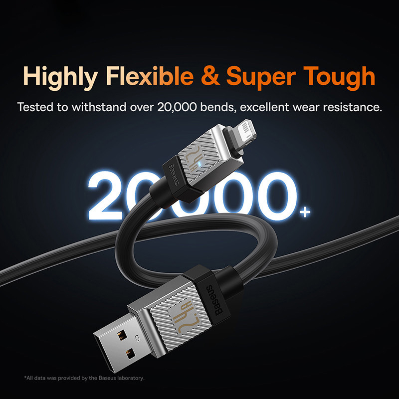 Cáp sạc nhanh, truyền dữ liệu cho Ai-phôn Ba-se-us CoolPlay Series Fast Charging Cable USB to Lai-nin 2.4A Thiết kế chắc chắn và bền bỉ và Tính năng Smart Trickle thông minh - Hàng chính hãng