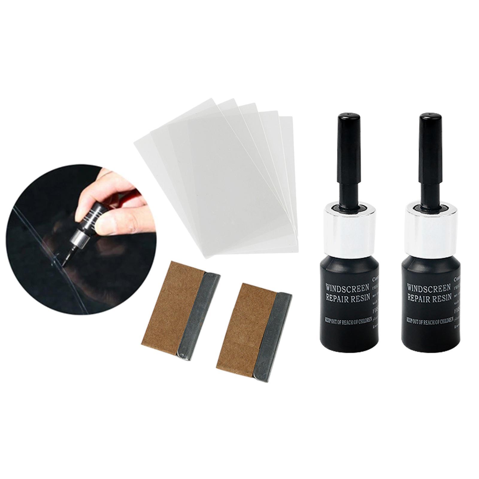 2Pcs Vehicle Glass Repair Fluid Windshield Resin Crack Tool Car Fix Windscreen Tool