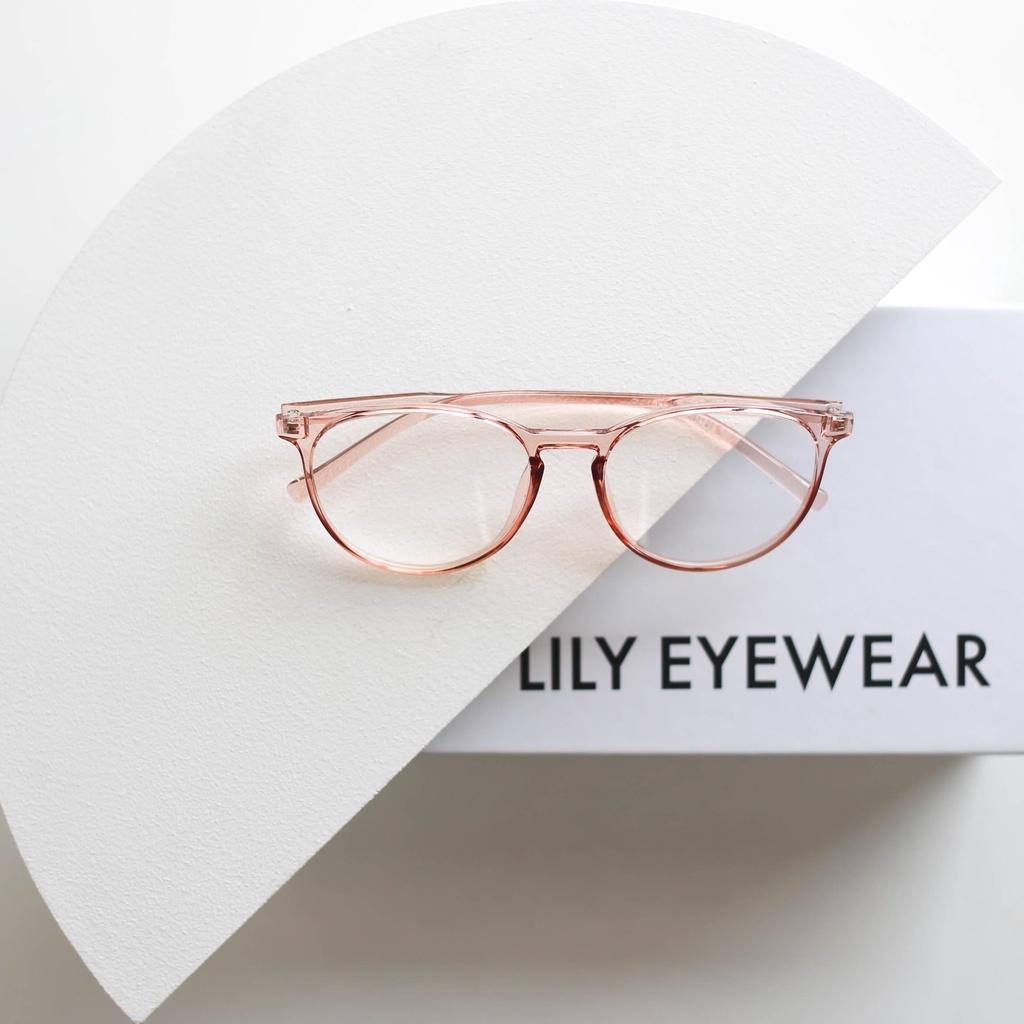 Gọng kính mắt tròn trong suốt Lilyeyewear Nam Nữ nhựa dẻo màu sắc Thời trang C0003