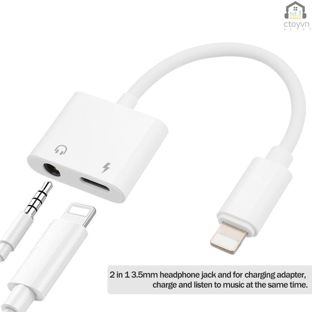 Đầu chuyển đổi âm thanh 3.5mm cho IPhone X 8 8Plus 7 7Plus 6 6S Plus 1 Male sang 2 Female