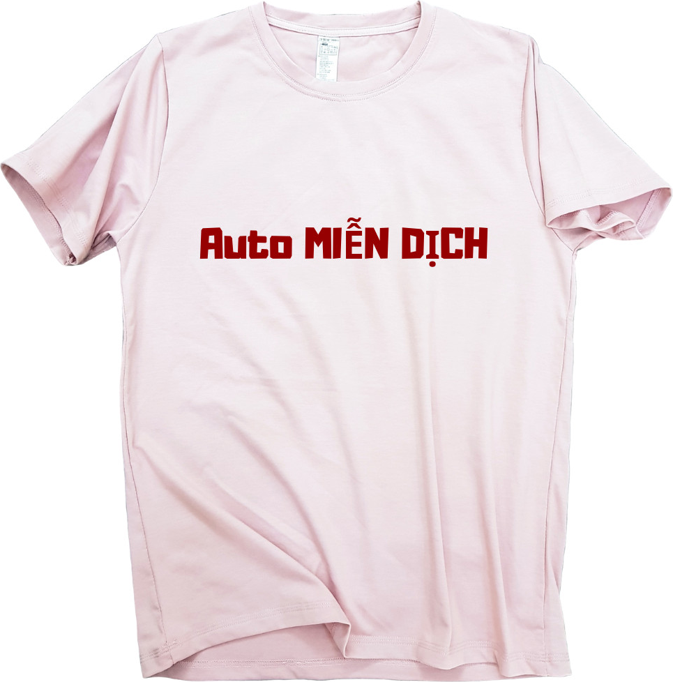 Áo thun nam nữ 80% Cotton Pink13