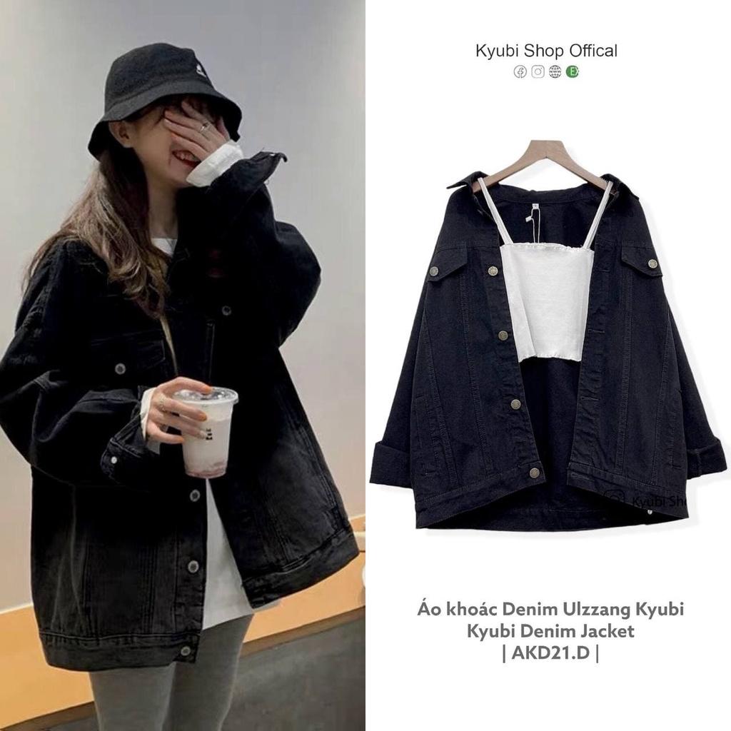 Áo khoác jean nữ ulzzang form rộng có túi trong tiện dụng - Kyubi Jean Jacket AKJ21