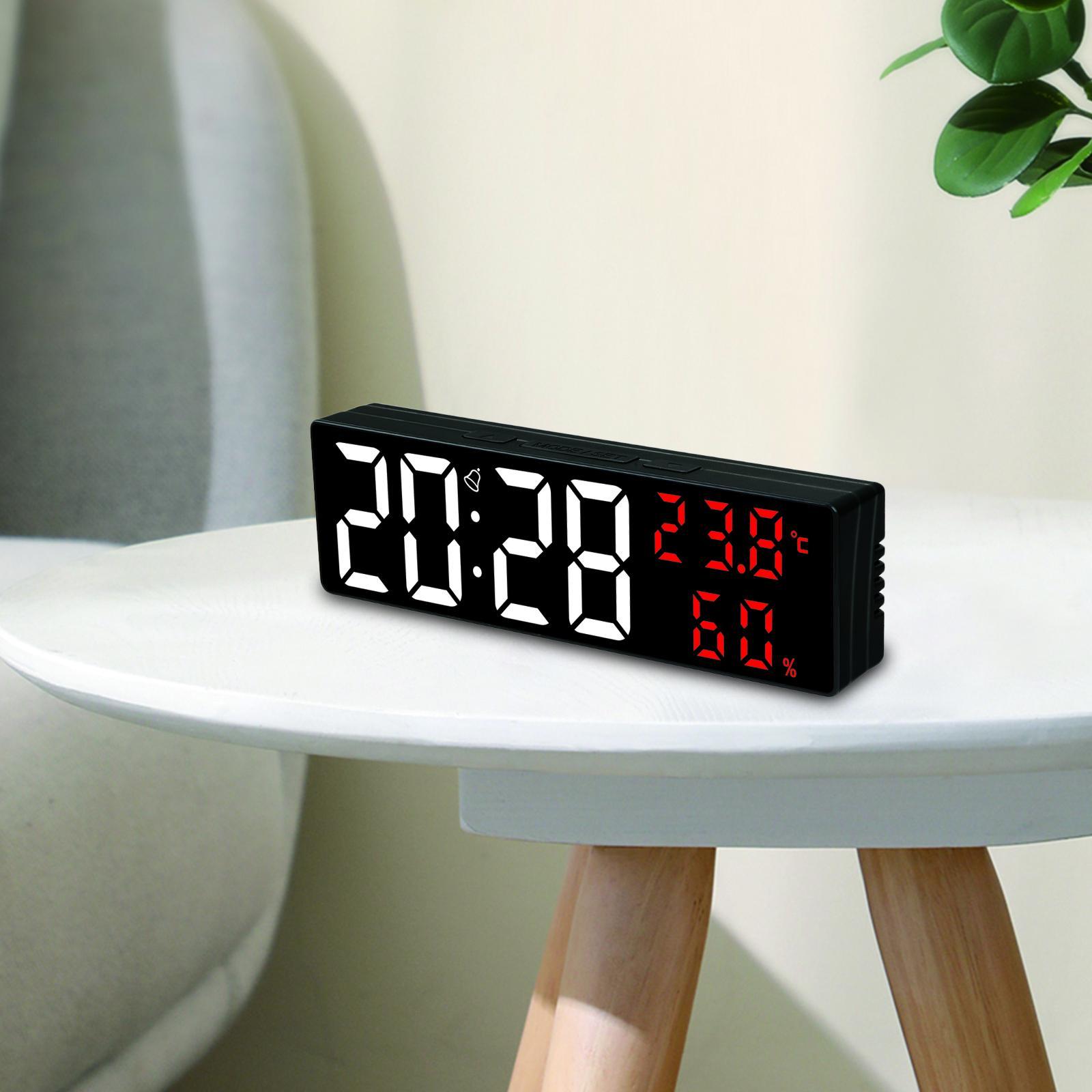 Large Number Digital Clock LED Display Snooze Function for Living Room