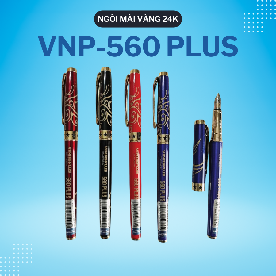 Bút máy ngòi mài vàng Vinaplus 560 Plus Tặng kèm ngòi thay thế