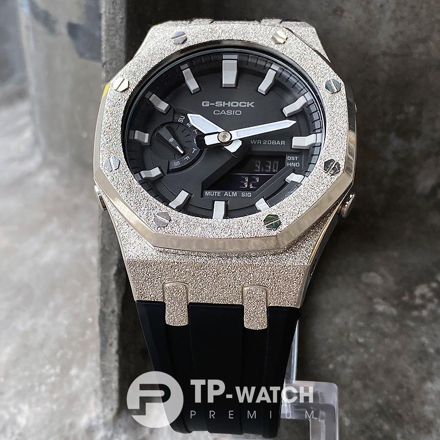 Đồng Hồ Nam Dây Nhựa Casio G-SHOCK GA-2100-1A AP CUSTOM GLITTER SILVER x BLACK ROYAL OAK