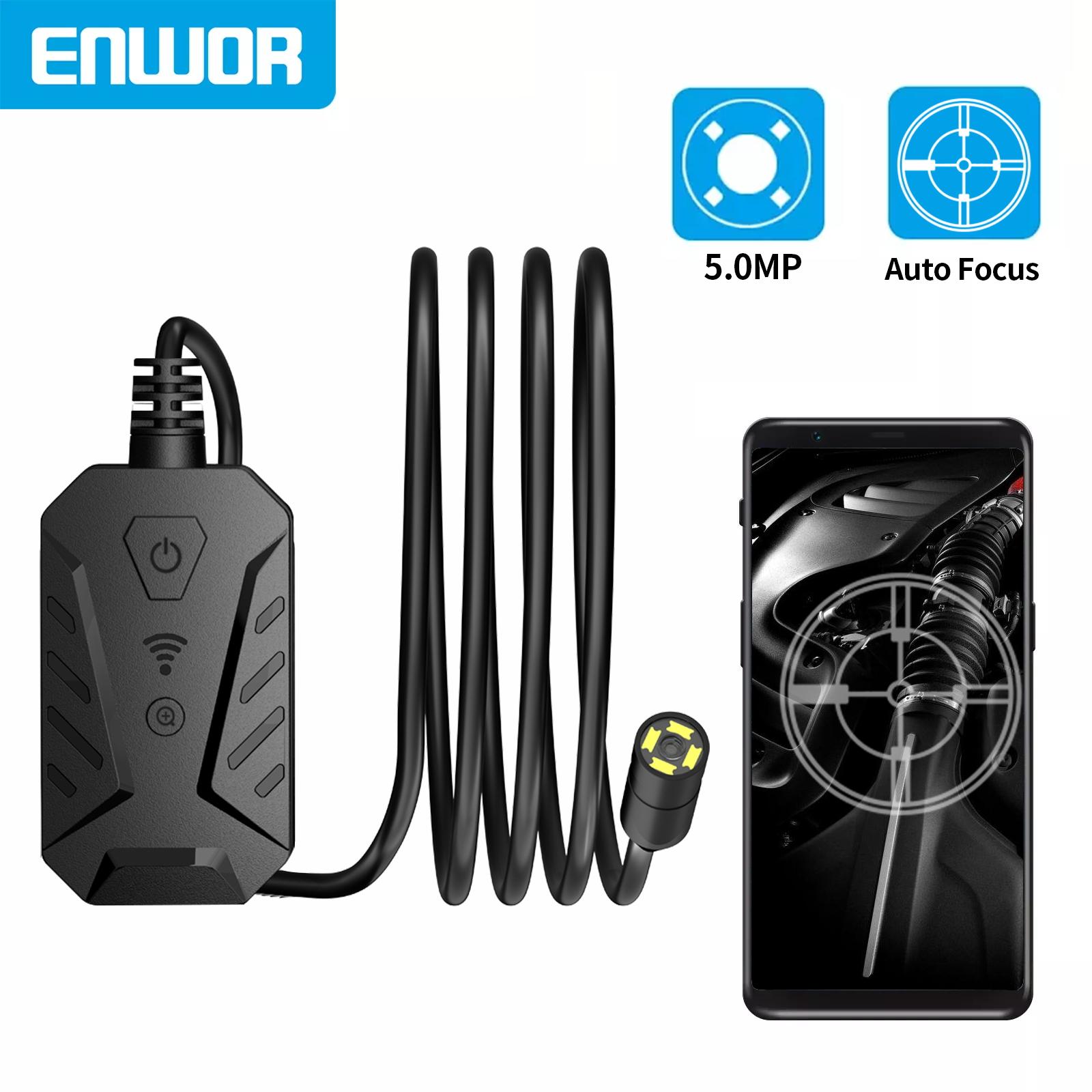 Máy ảnh nội soi không dây Enwor 5.0mp Auto Focus 3x Zoom 1920p HD IP68 Lens WaterProof Lens WiFi Công nghiệp Cáp cứng Máy nội soi