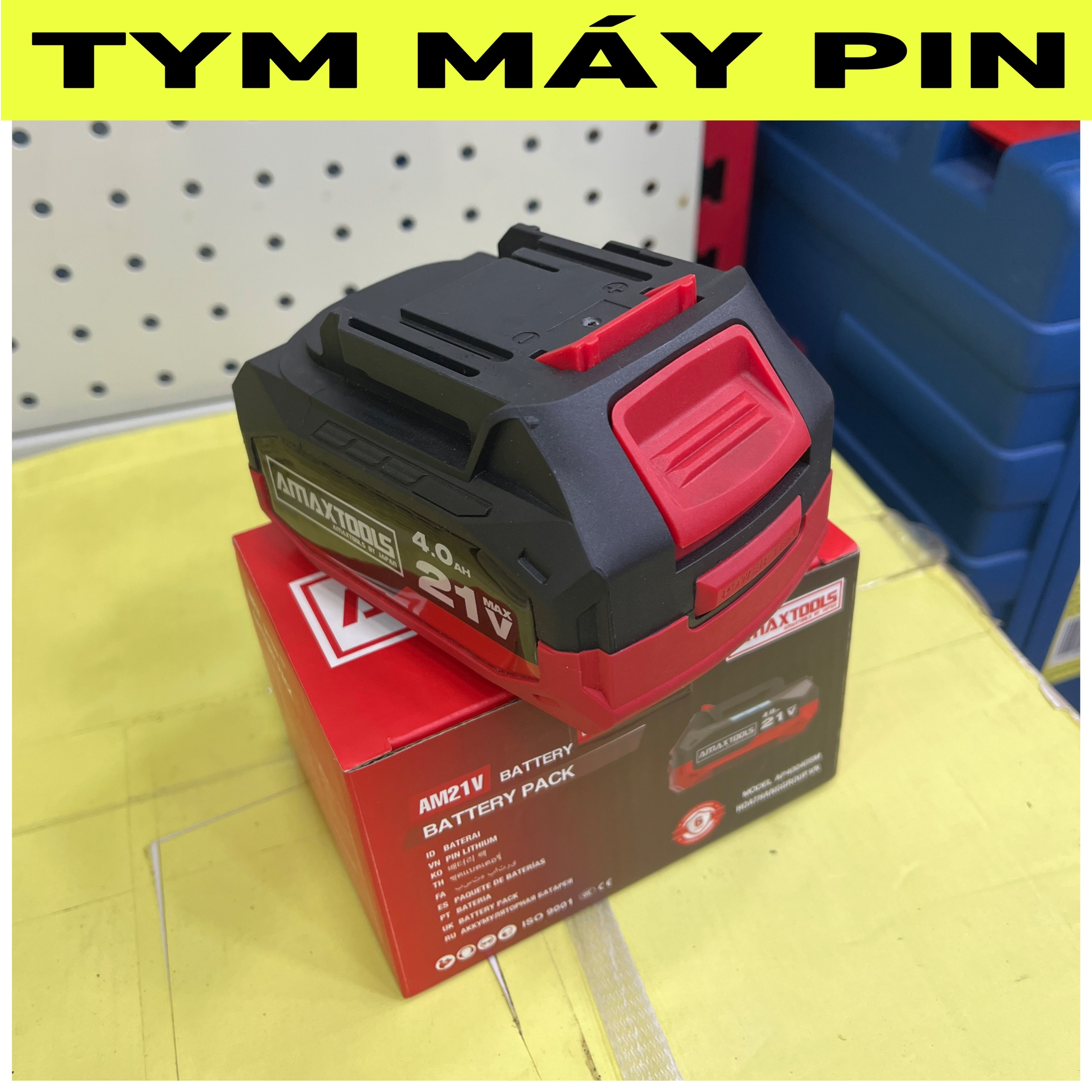 Pin 21V-4000mAh Amaxtools dùng cho máy pin chân phổ thông