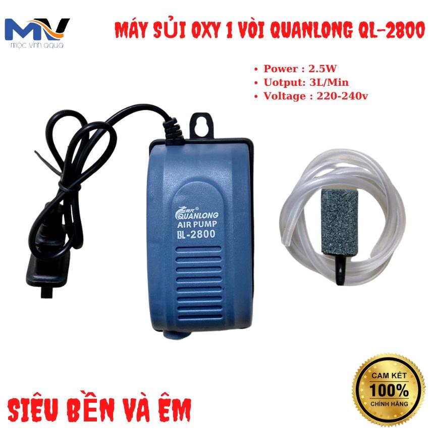 MÁY SỦI OXY HỒ CÁ CẢNH 1 VÒI QUANLONG QL-2800 SIÊU ÊM , SIÊU BỀN | CỬA HÀNG THIẾT BỊ LỌC NƯỚC HỒ CÁ MỘC VINH AQUA