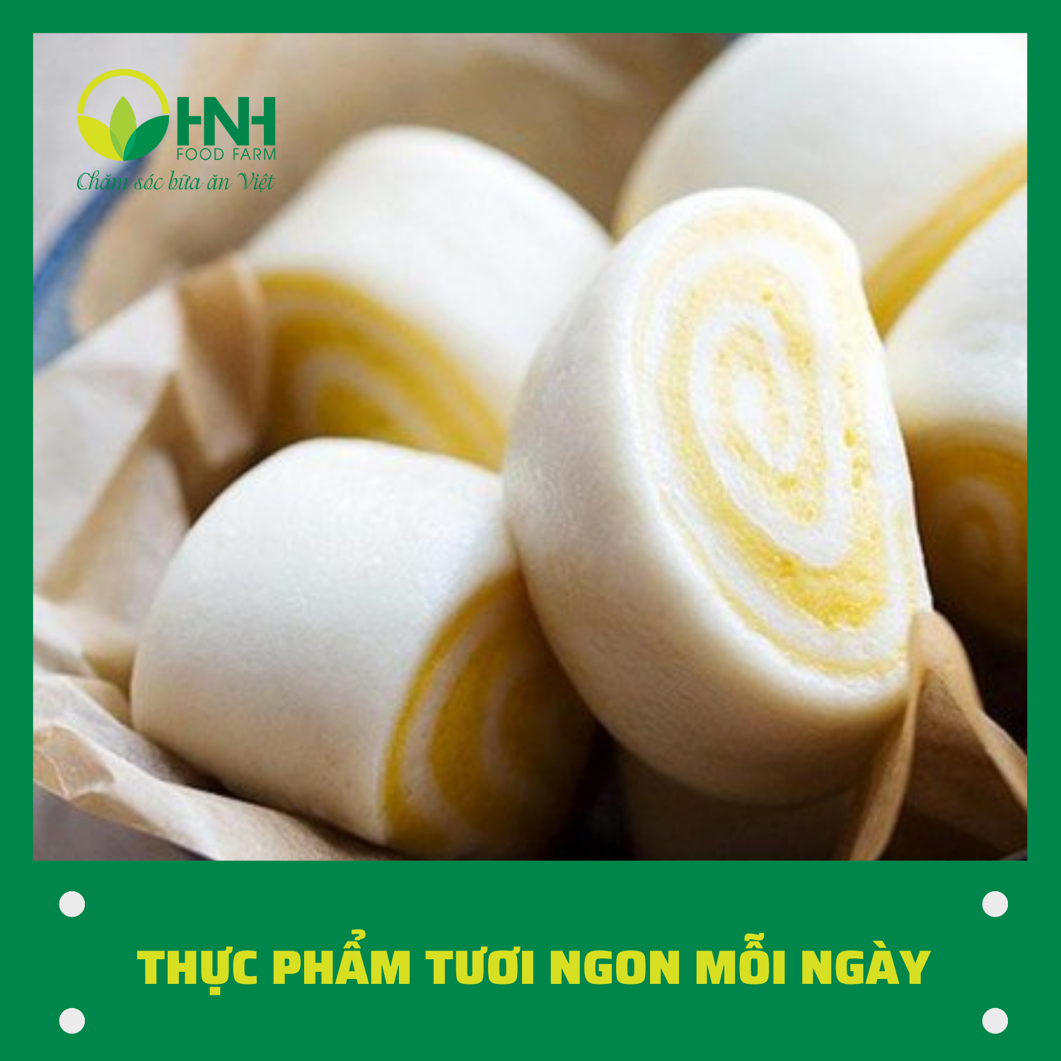 05 túi Bánh bao chay cuộn các vị - HNH Food Farm