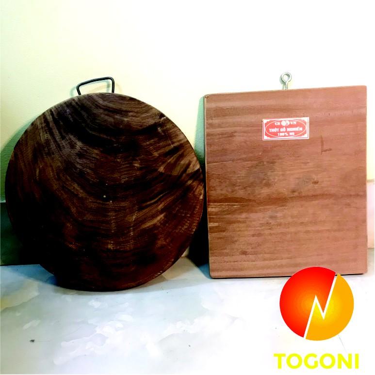 Combo 2 thớt gỗ nghiến cao cấp TOGONI 29cm*4cm và 23*27*2cm- Không tâm để chặt và thái