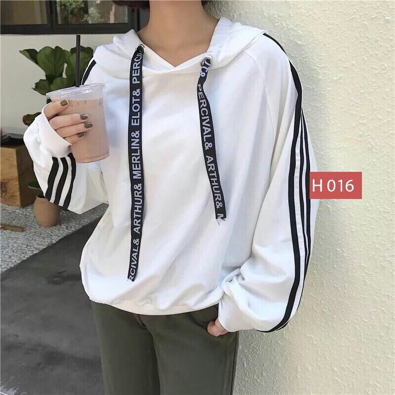 Áo hoodie unisex nam/nữ kẻ sọc tay chất nỉ bông mỏng. Ảnh thật treo sào