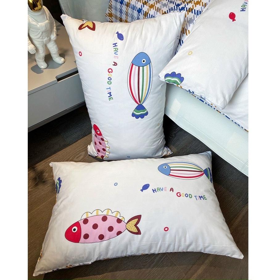 Bộ Chăn Ga Gối Cotton 100% - Cá Sắc Màu