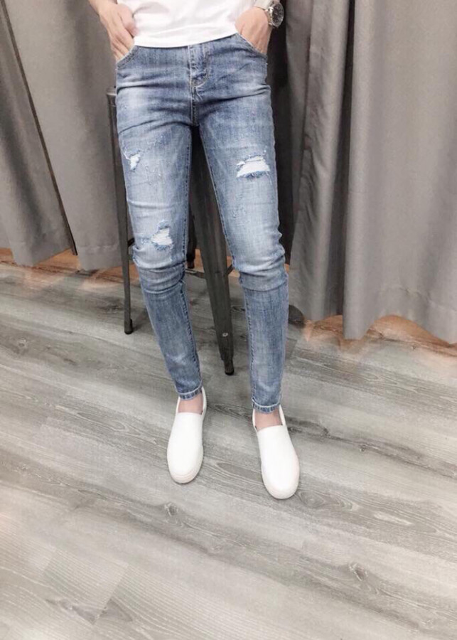 Quần jean nam wash rách - B6071
