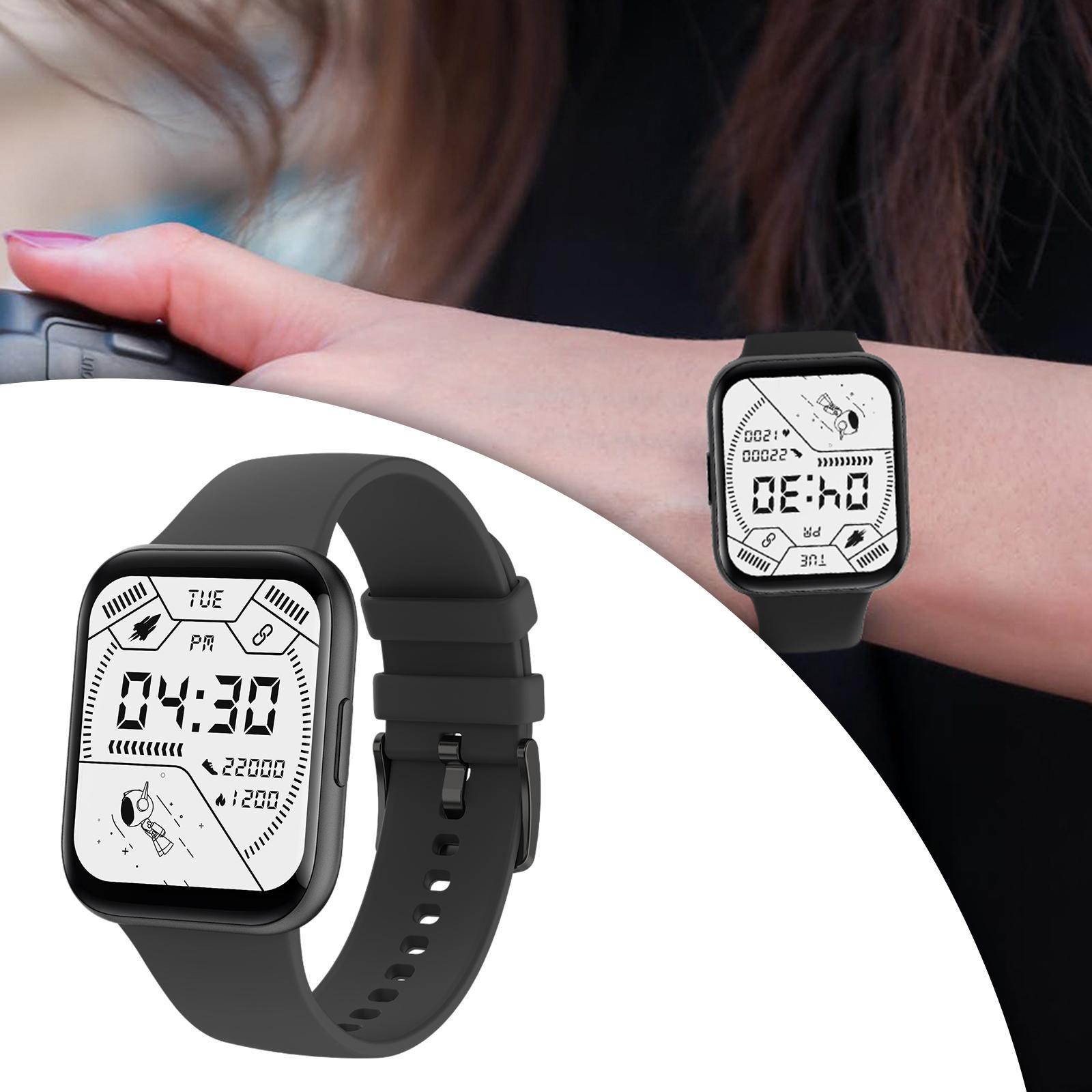 IP68 Waterproof Smartwatch Unisex Sport Watch   Monitor Black