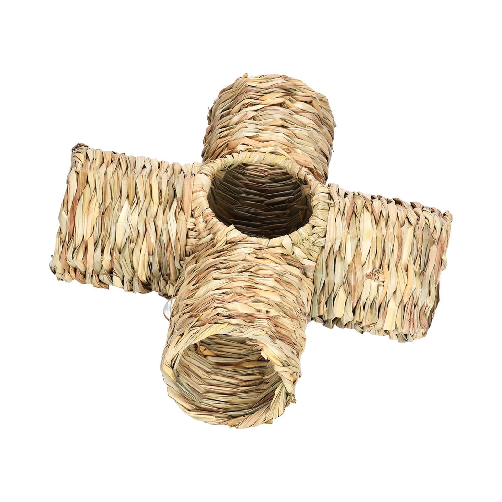 Hamster Grass Tunnel Toy Straw House for Small Animals Little Rabbit Gerbils