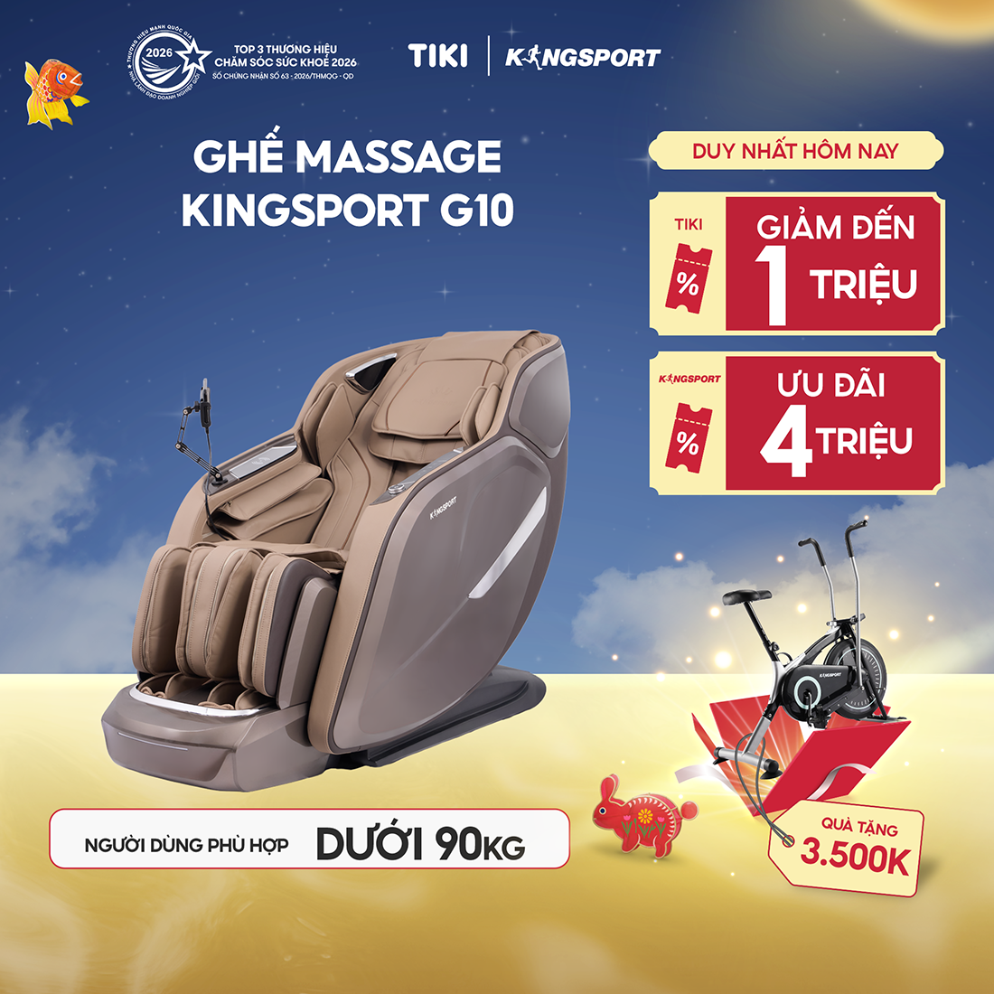 [Miễn phí lắp đặt] Ghế Massage KINGSPORT Deluxe G10 Công Nghệ Sóng Âm Kingsonic, 30 Bài Tập Chuyên Nghiệp