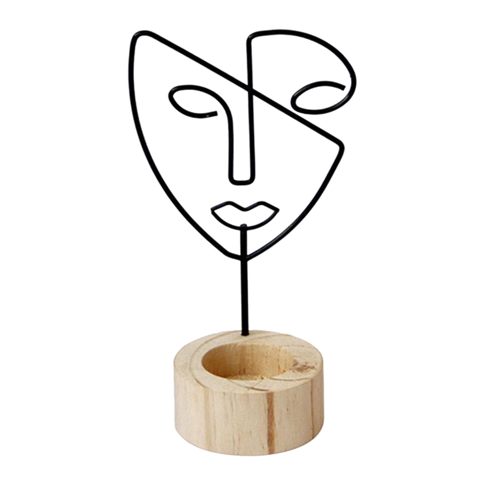 Candlestick Holders Abstract Face Statue Figurines Tealight Candleholder