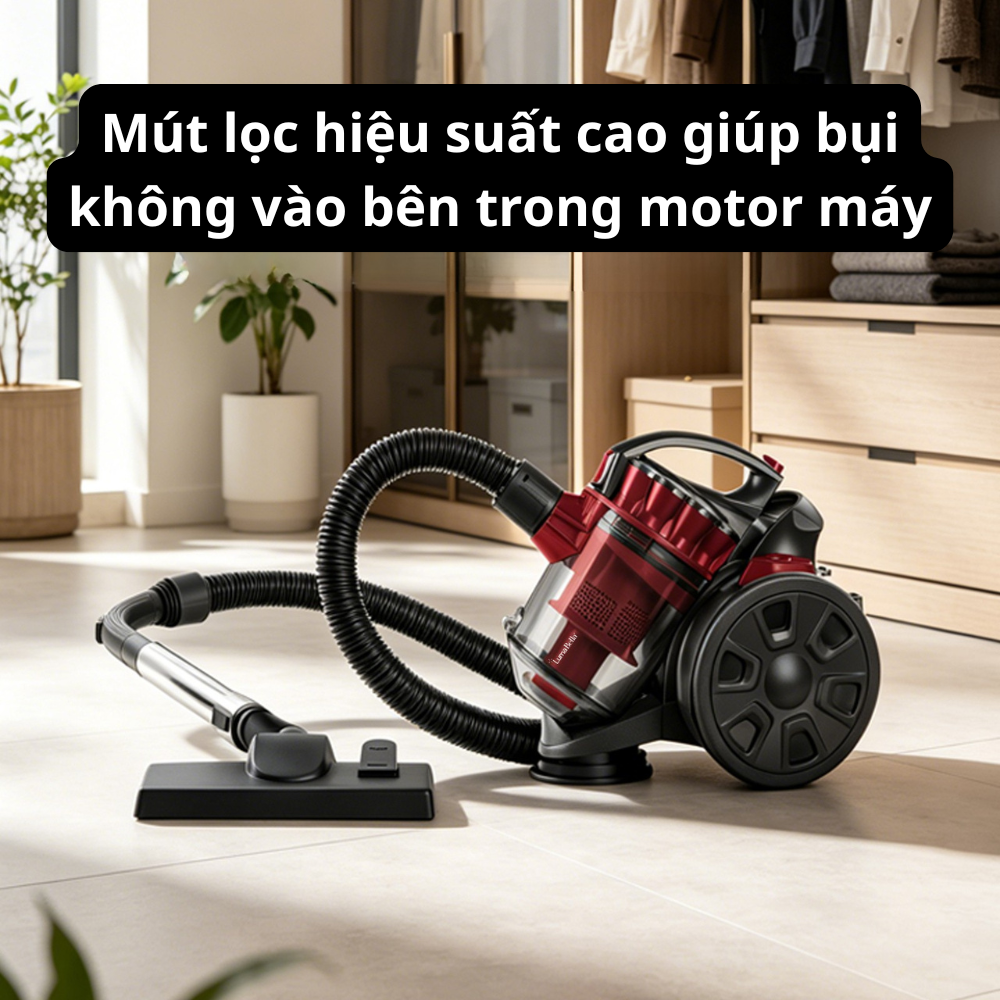 Máy hút bụi gia đình cầm tay CÓ DÂY Lumabella LB-63019 công suất cực cao 2600W hút bụi gia đình, ô tô, sofa, dễ vệ sinh - HÀNG CHÍNH HÃNG