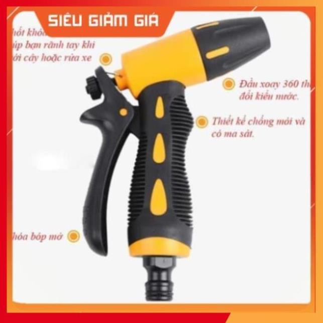 Vòi xịt nước tăng áp thông minh rửa xe, tưới cây có đầu xoay tiện lợi M319622162236224