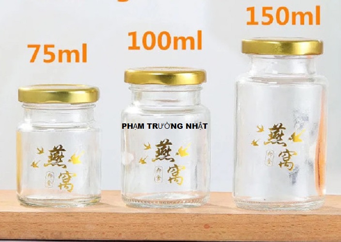 Hũ Thủy Tinh Đựng Yến Nắp Thiết 30ml 50ml 75ml 100ml 150ml